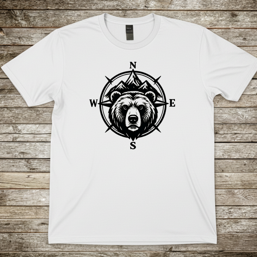 Printify T-Shirt White / S Bear Compass T-Shirt Bear Compass T-Shirt
