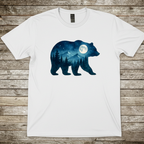 Printify T-Shirt White / S Bear Silhouette Moonlit Forest T-Shirt Bear Silhouette Moonlit Forest T-Shirt