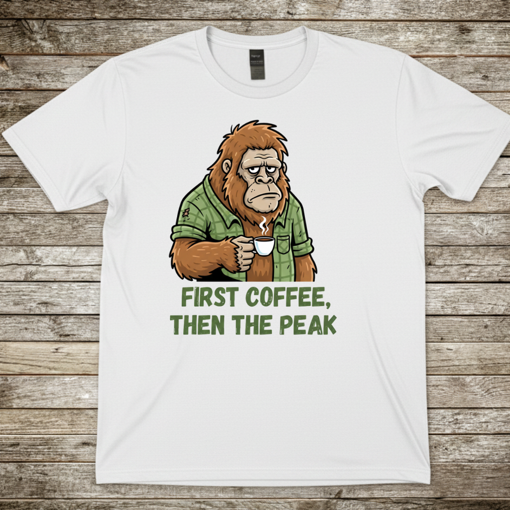 Printify T-Shirt White / S First Coffee T-Shirt First Coffee T-Shirt