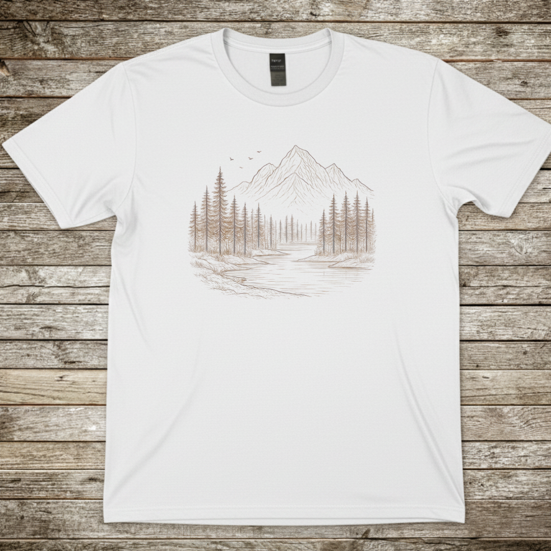 Printify T-Shirt White / S Minimal Forest Landscape T-Shirt Minimal Forest Landscape T-Shirt
