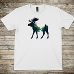 Printify T-Shirt White / S Moose Silhouette Forest T-Shirt Moose Silhouette Forest T-Shirt