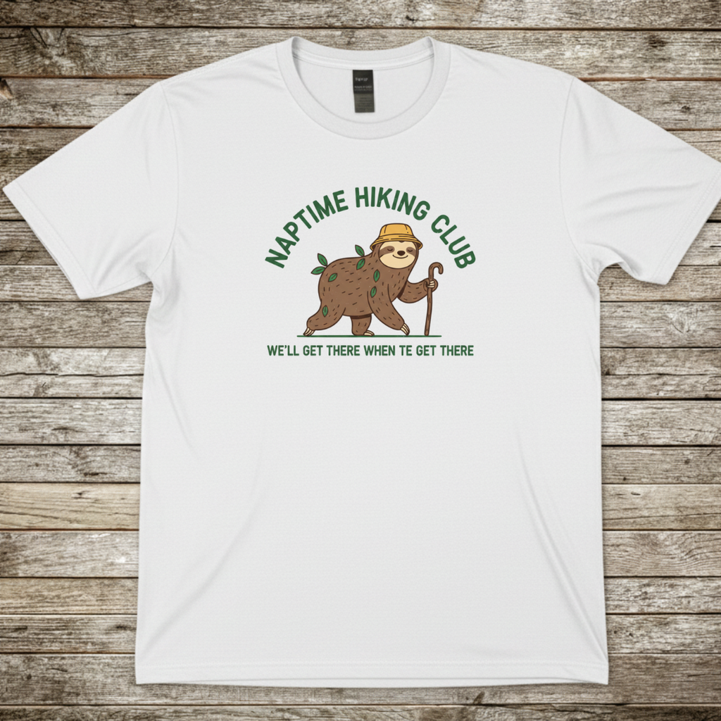 Printify T-Shirt White / S Naptime Hiking Club T-Shirt Naptime Hiking Club T-Shirt