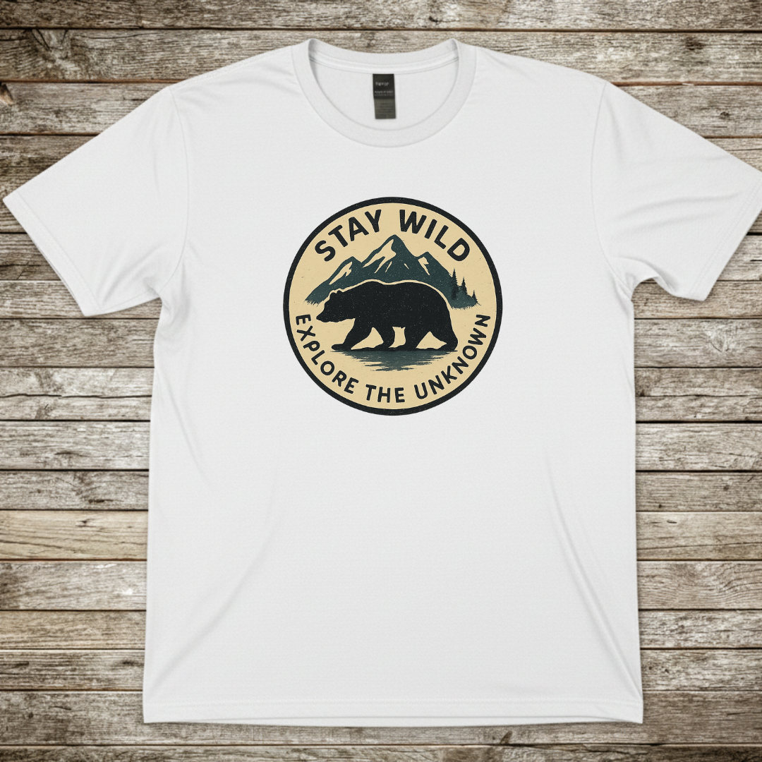 Printify T-Shirt White / S Stay Wild Bear T-Shirt Stay Wild Bear T-Shirt