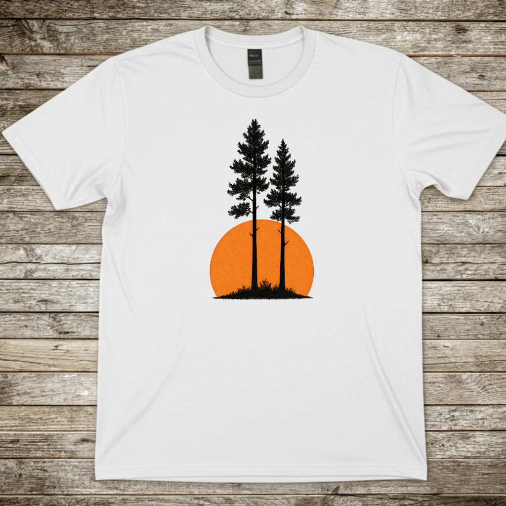 Printify T-Shirt White / S Sunset Pine T-Shirt Sunset Pine T-Shirt