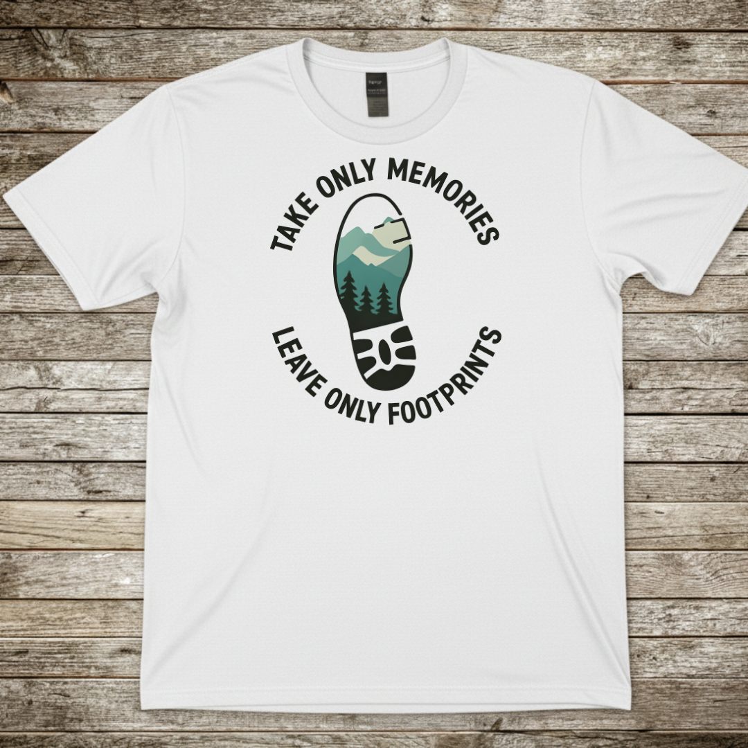 Printify T-Shirt White / S Take Only Memories Leave Only Footprints T-Shirt 2 Take Only Memories Leave Only Footprints T-Shirt 2