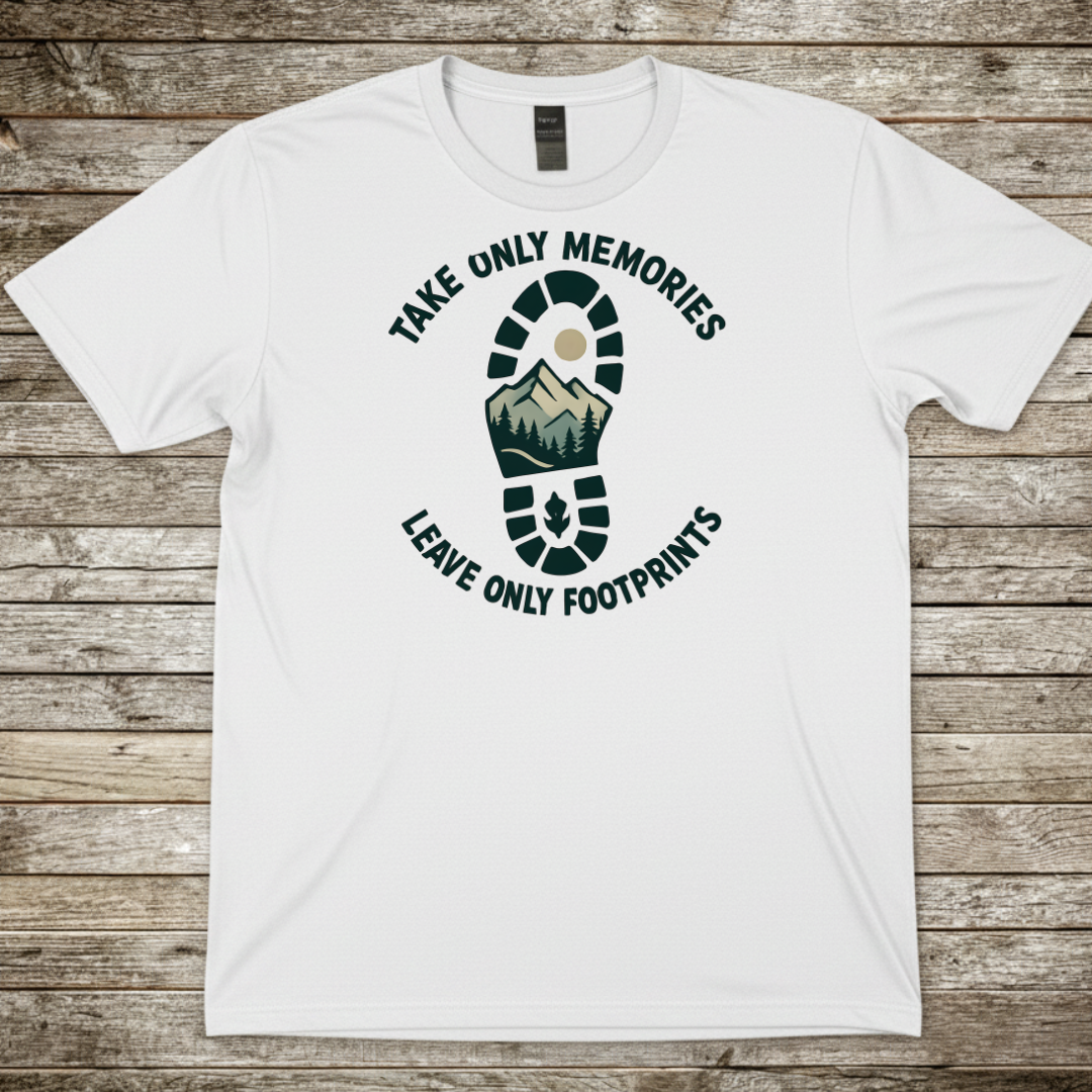 Printify T-Shirt White / S "Take Only Memories, Leave Only Footprints" T-Shirt "Take Only Memories, Leave Only Footprints" T-Shirt