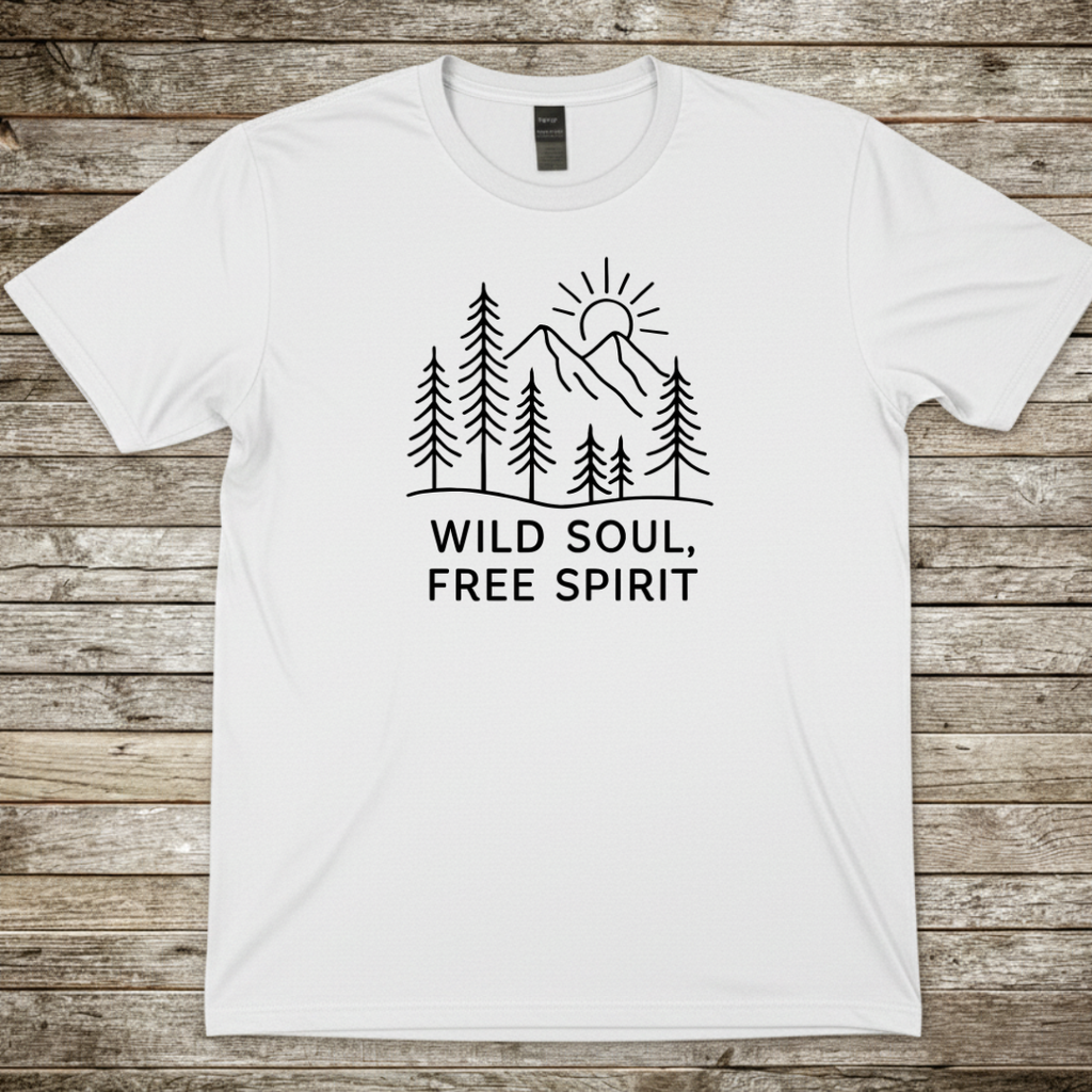 Printify T-Shirt White / S Wild Soul, Free Spirit Mountain T-Shirt Wild Soul, Free Spirit Mountain T-Shirt