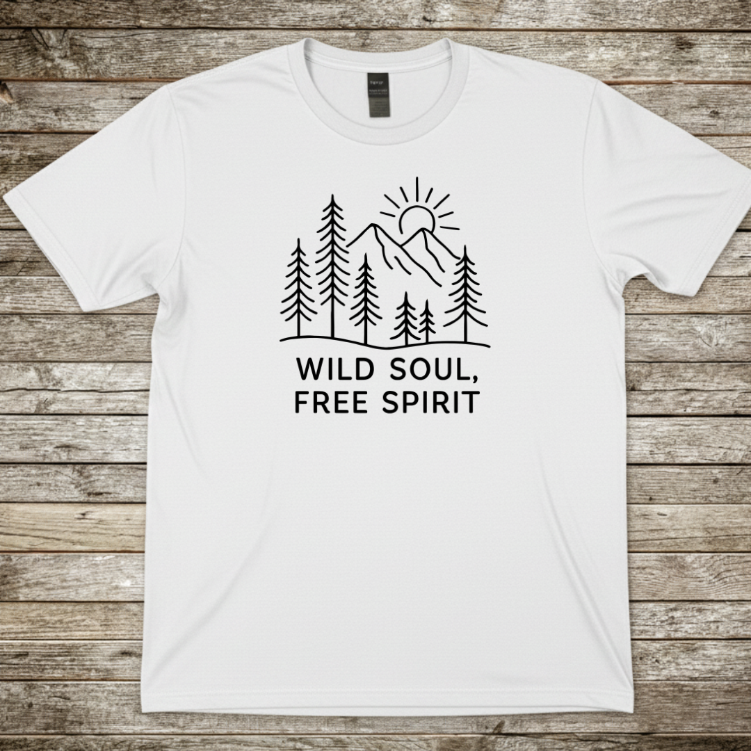Printify T-Shirt White / S Wild Soul, Free Spirit Mountain T-Shirt Wild Soul, Free Spirit Mountain T-Shirt