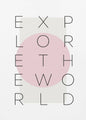 Wall art Explore the world - pink