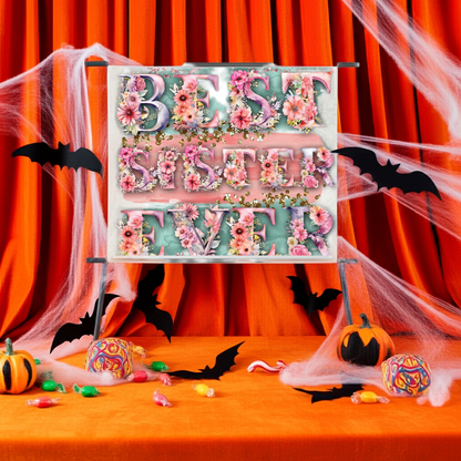 Best Sister Ever Wall Tapestry "Floral Room Decor Gift